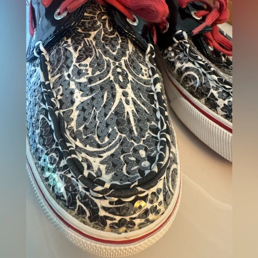 Sperry Red and Black Top-Sider Size 7.5